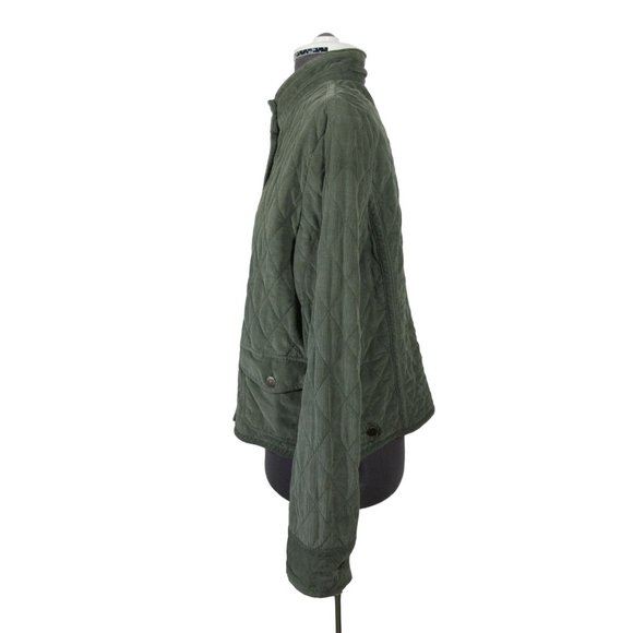 Eddie Bauer green corduroy quilted sporting jacket - Picture 2 of 11